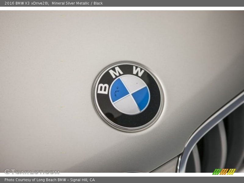 Mineral Silver Metallic / Black 2016 BMW X3 xDrive28i
