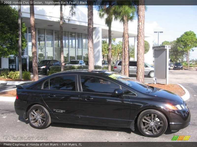 Nighthawk Black Pearl / Black 2008 Honda Civic Si Sedan
