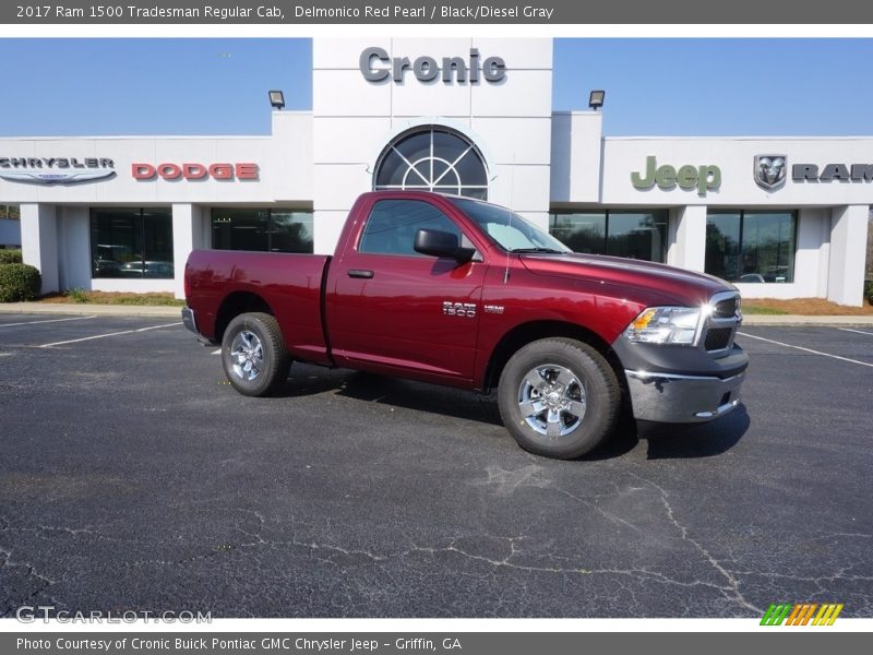 Delmonico Red Pearl / Black/Diesel Gray 2017 Ram 1500 Tradesman Regular Cab