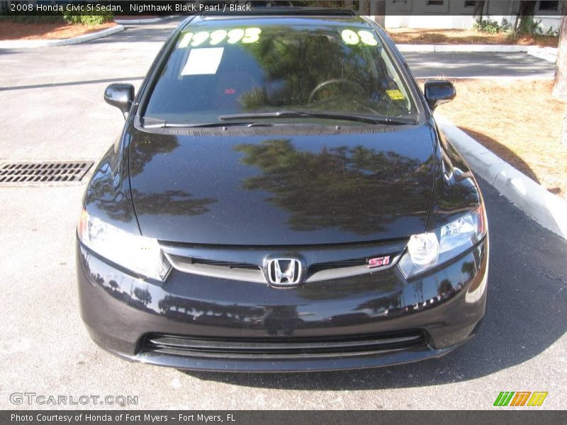 Nighthawk Black Pearl / Black 2008 Honda Civic Si Sedan