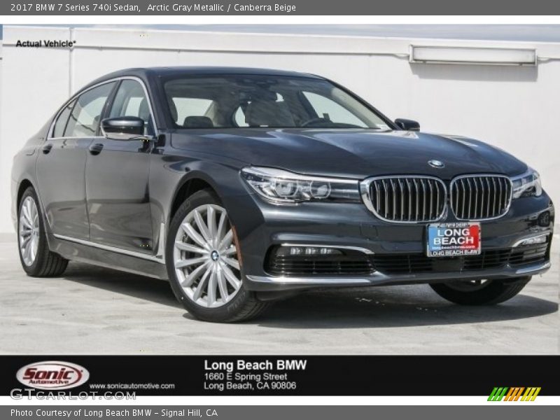 Arctic Gray Metallic / Canberra Beige 2017 BMW 7 Series 740i Sedan