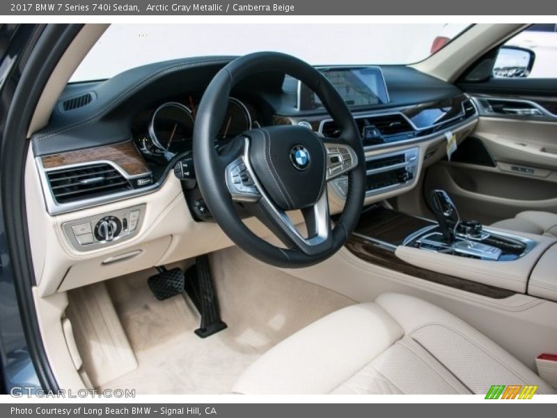 Arctic Gray Metallic / Canberra Beige 2017 BMW 7 Series 740i Sedan