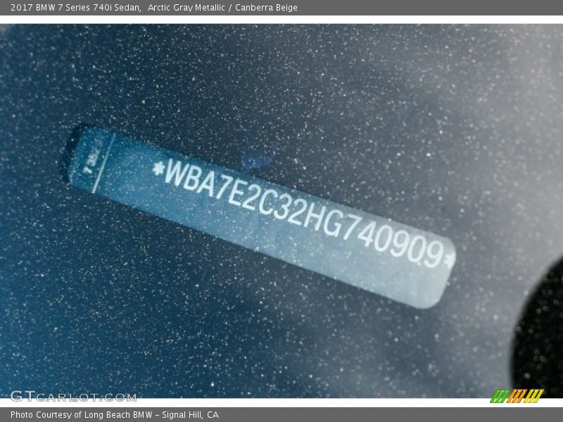 Arctic Gray Metallic / Canberra Beige 2017 BMW 7 Series 740i Sedan