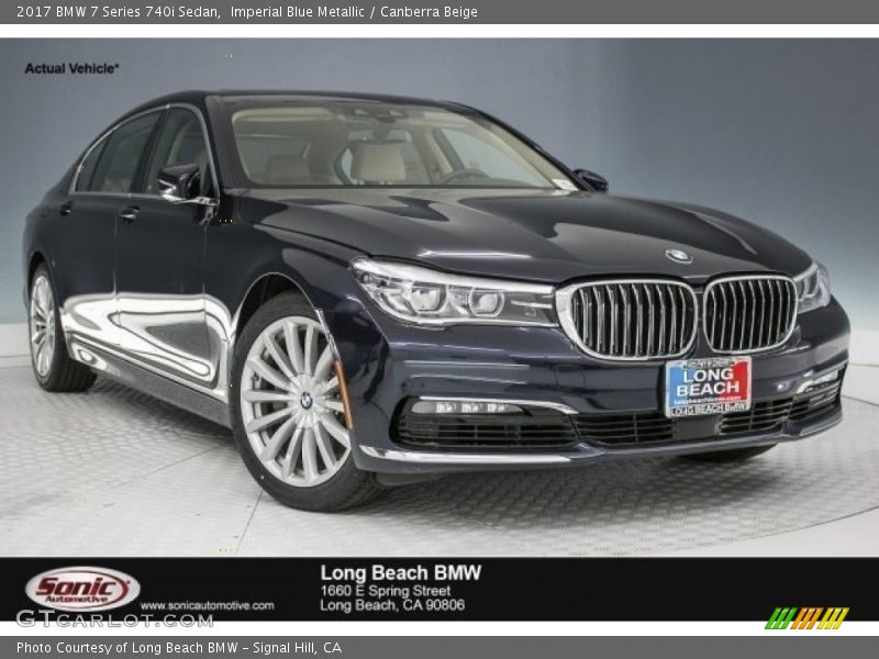 Imperial Blue Metallic / Canberra Beige 2017 BMW 7 Series 740i Sedan