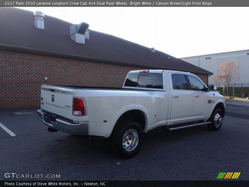 Bright White / Canyon Brown/Light Frost Beige 2017 Ram 3500 Laramie Longhorn Crew Cab 4x4 Dual Rear Wheel