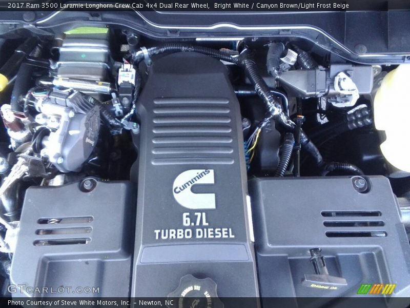 Bright White / Canyon Brown/Light Frost Beige 2017 Ram 3500 Laramie Longhorn Crew Cab 4x4 Dual Rear Wheel