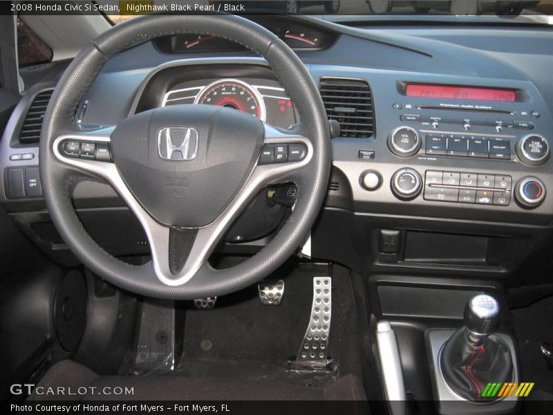 Nighthawk Black Pearl / Black 2008 Honda Civic Si Sedan