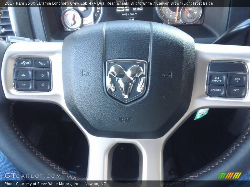 Bright White / Canyon Brown/Light Frost Beige 2017 Ram 3500 Laramie Longhorn Crew Cab 4x4 Dual Rear Wheel