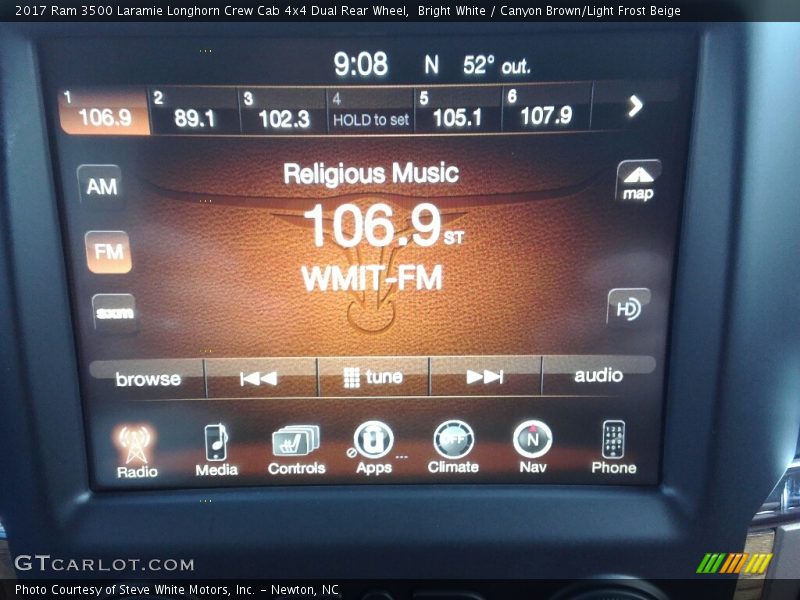 Bright White / Canyon Brown/Light Frost Beige 2017 Ram 3500 Laramie Longhorn Crew Cab 4x4 Dual Rear Wheel