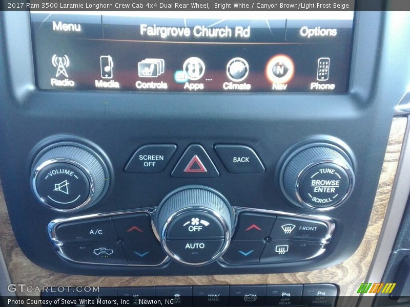 Bright White / Canyon Brown/Light Frost Beige 2017 Ram 3500 Laramie Longhorn Crew Cab 4x4 Dual Rear Wheel