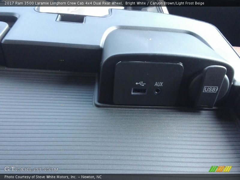 Bright White / Canyon Brown/Light Frost Beige 2017 Ram 3500 Laramie Longhorn Crew Cab 4x4 Dual Rear Wheel