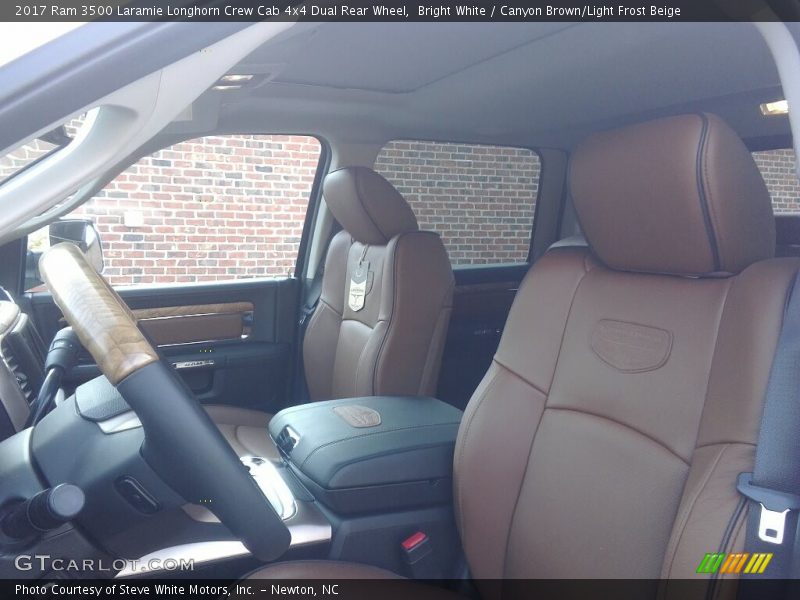 Bright White / Canyon Brown/Light Frost Beige 2017 Ram 3500 Laramie Longhorn Crew Cab 4x4 Dual Rear Wheel