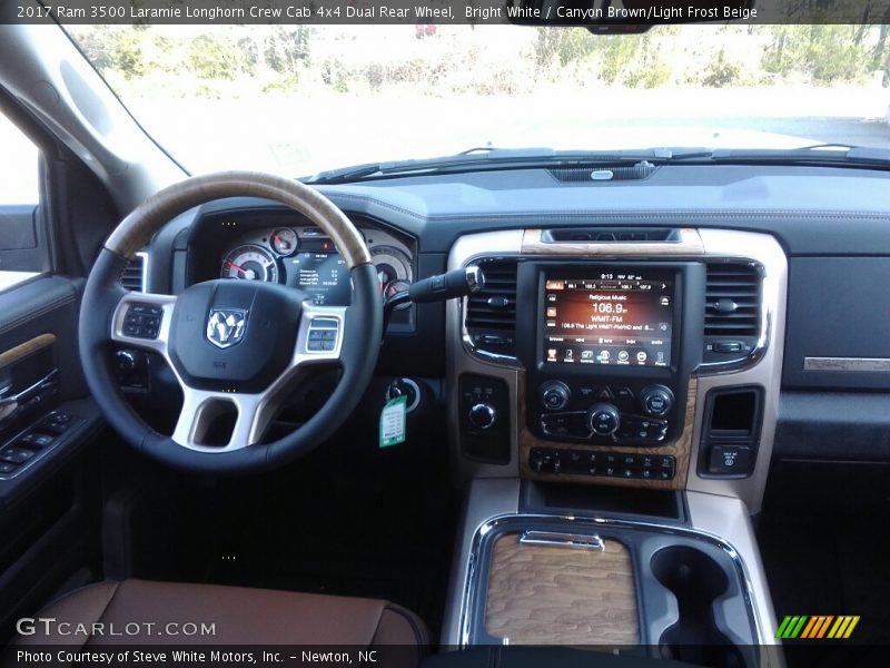 Bright White / Canyon Brown/Light Frost Beige 2017 Ram 3500 Laramie Longhorn Crew Cab 4x4 Dual Rear Wheel