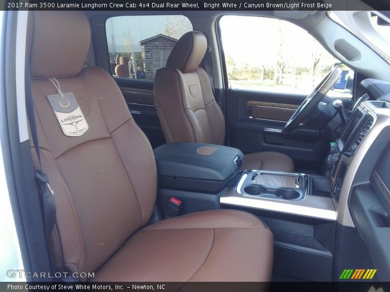 Bright White / Canyon Brown/Light Frost Beige 2017 Ram 3500 Laramie Longhorn Crew Cab 4x4 Dual Rear Wheel