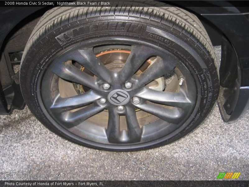 Nighthawk Black Pearl / Black 2008 Honda Civic Si Sedan