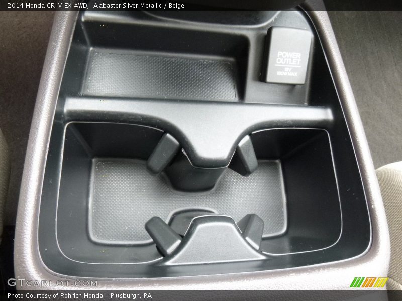 Alabaster Silver Metallic / Beige 2014 Honda CR-V EX AWD