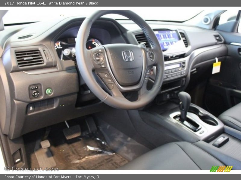 White Diamond Pearl / Black 2017 Honda Pilot EX-L