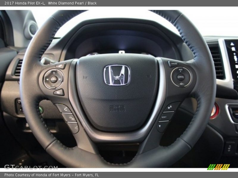 White Diamond Pearl / Black 2017 Honda Pilot EX-L
