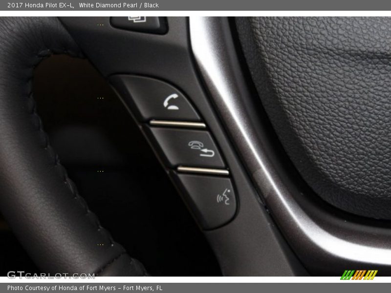 White Diamond Pearl / Black 2017 Honda Pilot EX-L