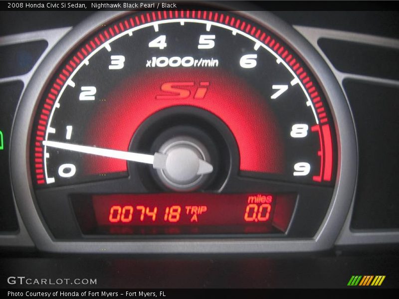 Nighthawk Black Pearl / Black 2008 Honda Civic Si Sedan