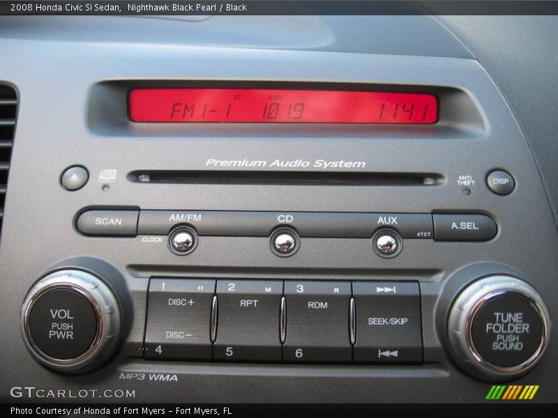 Nighthawk Black Pearl / Black 2008 Honda Civic Si Sedan