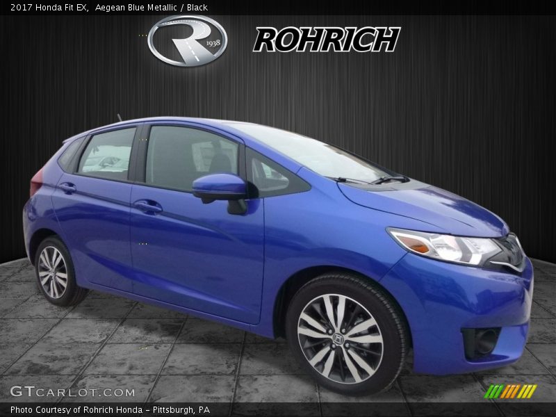 Aegean Blue Metallic / Black 2017 Honda Fit EX