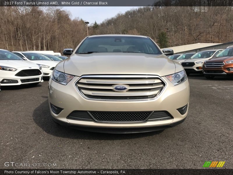White Gold / Charcoal Black 2017 Ford Taurus Limited AWD