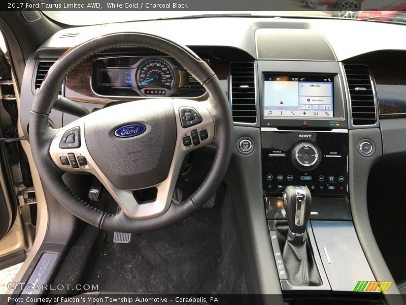 White Gold / Charcoal Black 2017 Ford Taurus Limited AWD