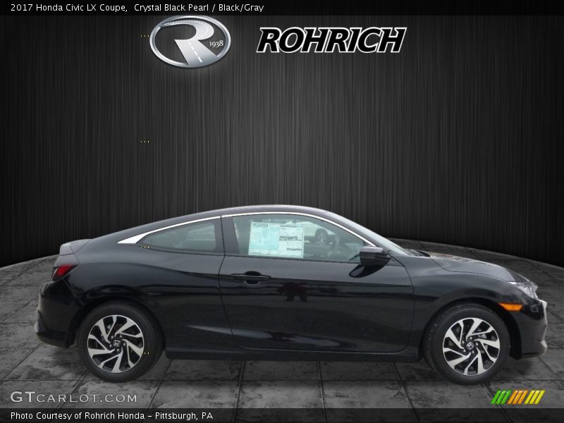 Crystal Black Pearl / Black/Gray 2017 Honda Civic LX Coupe