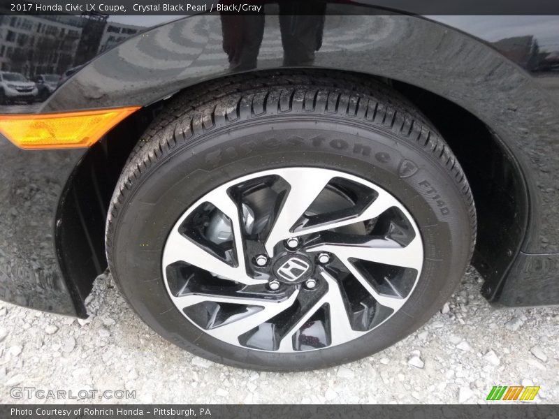 Crystal Black Pearl / Black/Gray 2017 Honda Civic LX Coupe