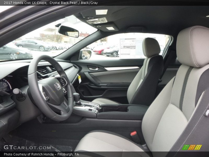 Crystal Black Pearl / Black/Gray 2017 Honda Civic LX Coupe