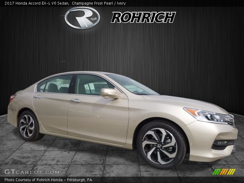 Champagne Frost Pearl / Ivory 2017 Honda Accord EX-L V6 Sedan