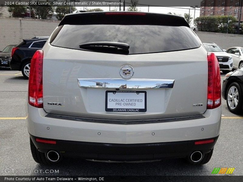 Silver Coast Metallic / Shale/Brownstone 2014 Cadillac SRX Luxury