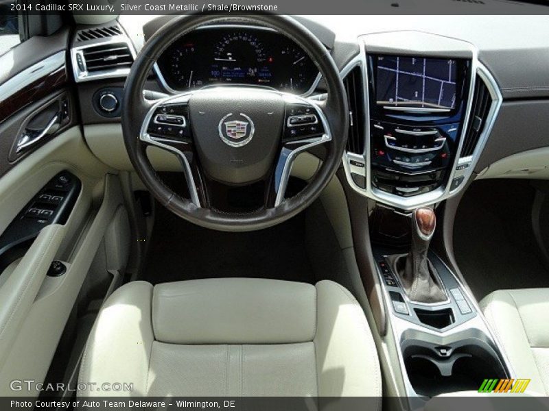Silver Coast Metallic / Shale/Brownstone 2014 Cadillac SRX Luxury