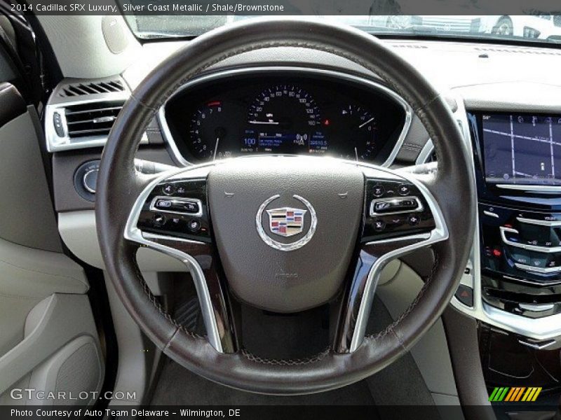 Silver Coast Metallic / Shale/Brownstone 2014 Cadillac SRX Luxury