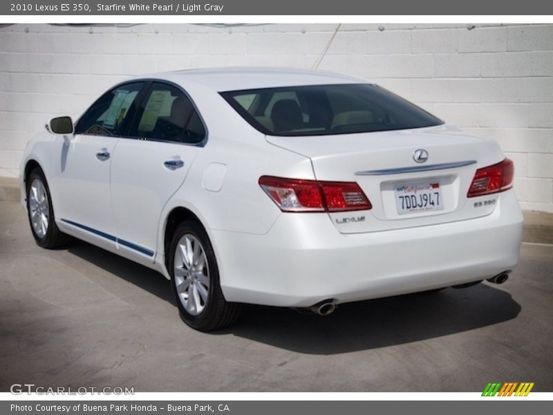 Starfire White Pearl / Light Gray 2010 Lexus ES 350