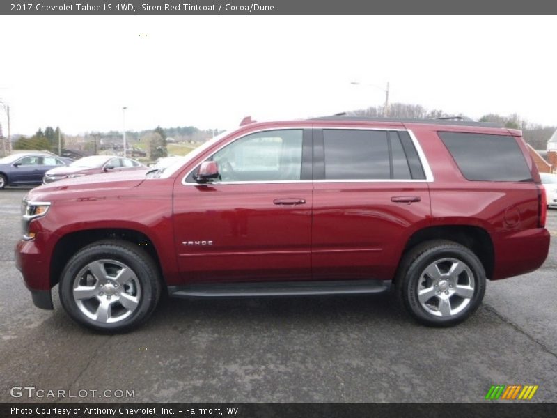 Siren Red Tintcoat / Cocoa/Dune 2017 Chevrolet Tahoe LS 4WD