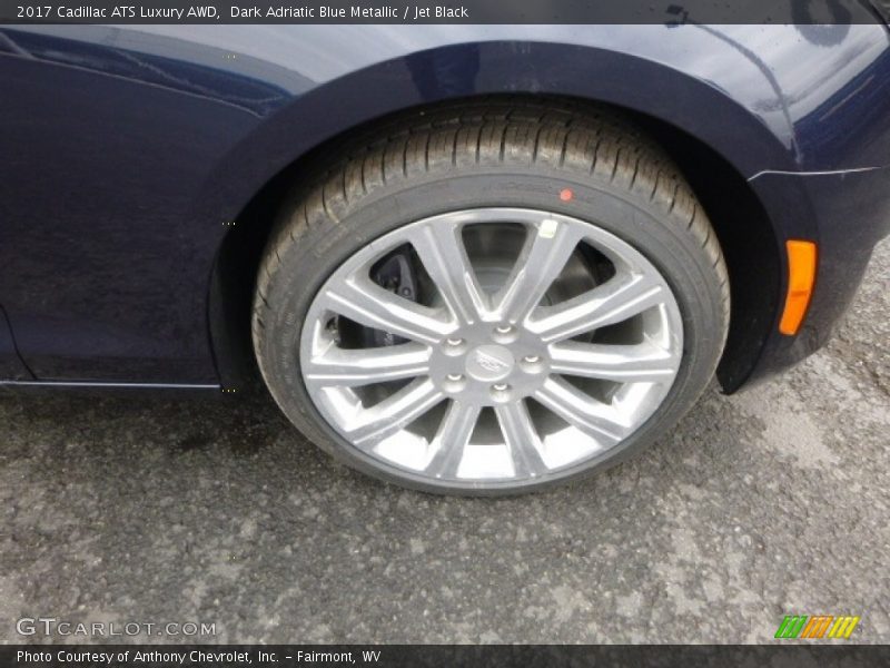 Dark Adriatic Blue Metallic / Jet Black 2017 Cadillac ATS Luxury AWD