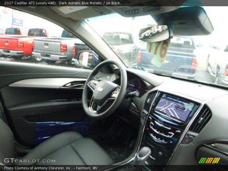 Dark Adriatic Blue Metallic / Jet Black 2017 Cadillac ATS Luxury AWD