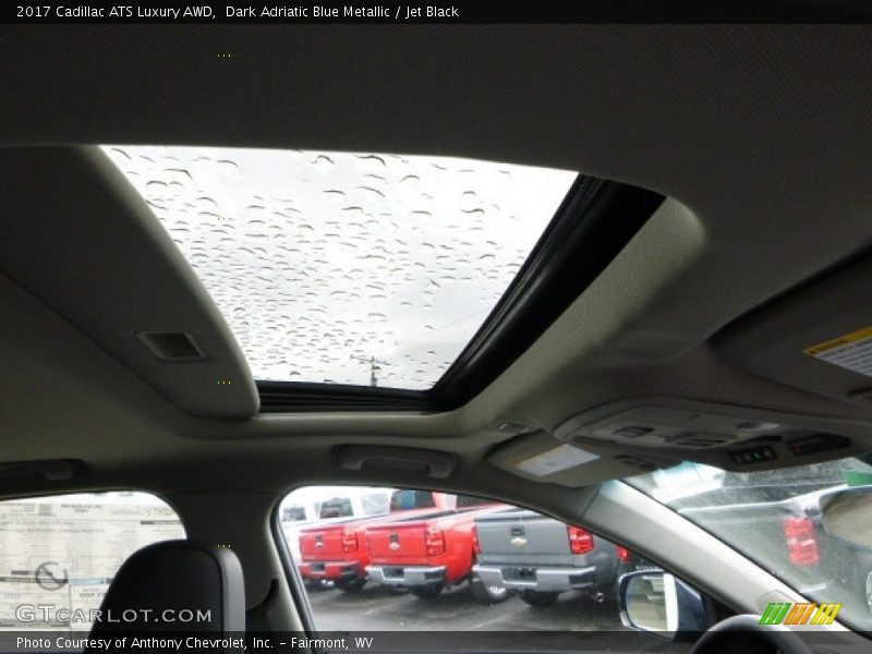 Dark Adriatic Blue Metallic / Jet Black 2017 Cadillac ATS Luxury AWD