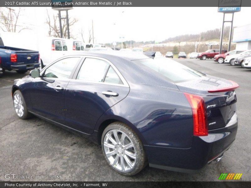 Dark Adriatic Blue Metallic / Jet Black 2017 Cadillac ATS Luxury AWD