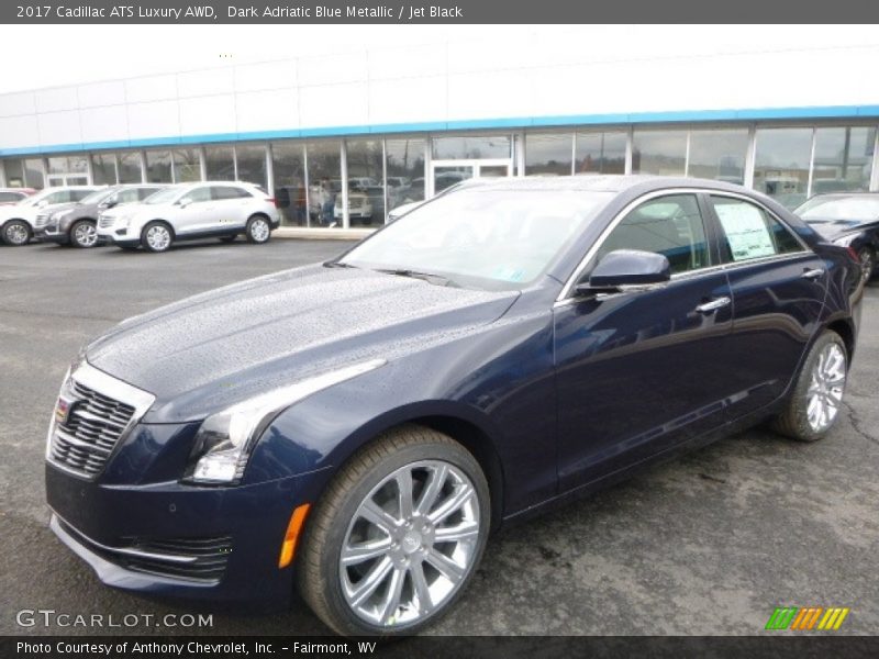 Dark Adriatic Blue Metallic / Jet Black 2017 Cadillac ATS Luxury AWD