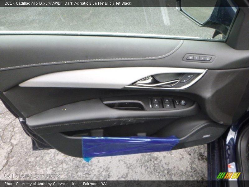 Dark Adriatic Blue Metallic / Jet Black 2017 Cadillac ATS Luxury AWD