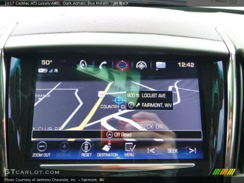 Dark Adriatic Blue Metallic / Jet Black 2017 Cadillac ATS Luxury AWD
