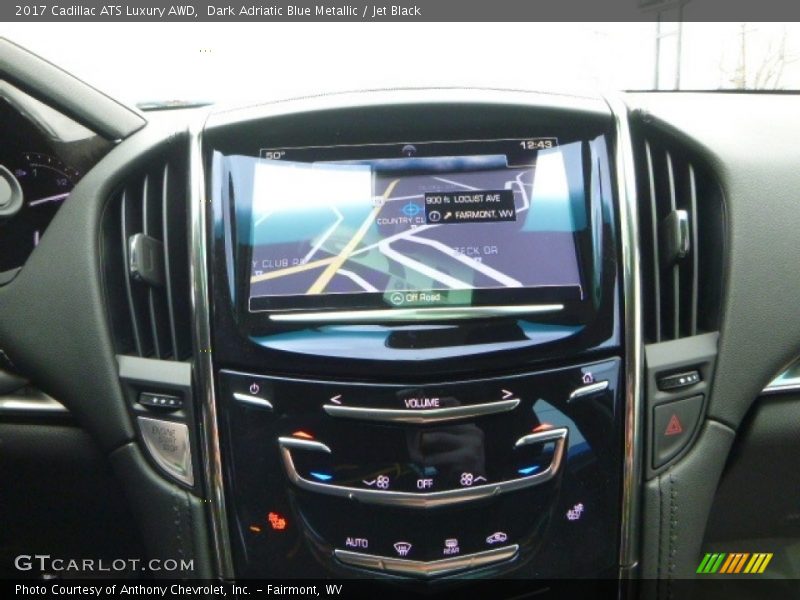 Dark Adriatic Blue Metallic / Jet Black 2017 Cadillac ATS Luxury AWD