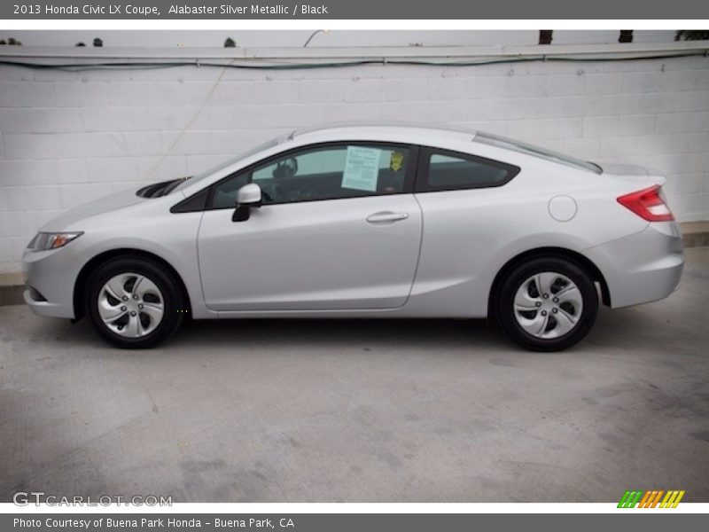 Alabaster Silver Metallic / Black 2013 Honda Civic LX Coupe