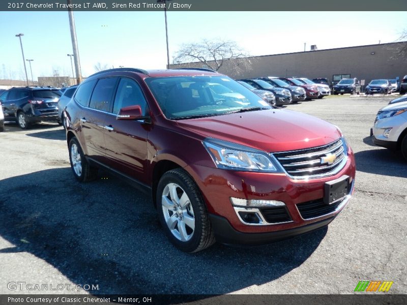 Siren Red Tintcoat / Ebony 2017 Chevrolet Traverse LT AWD