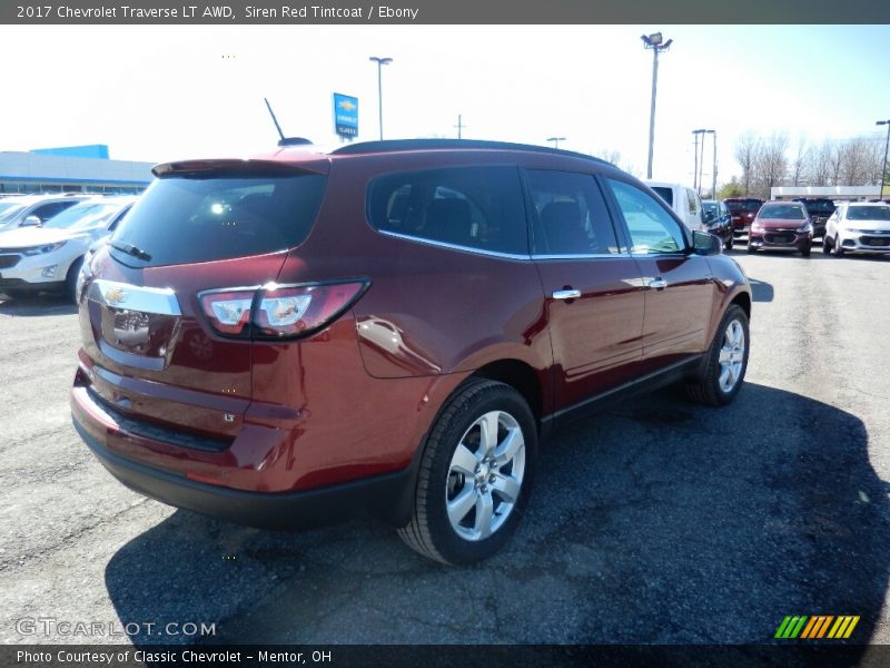 Siren Red Tintcoat / Ebony 2017 Chevrolet Traverse LT AWD