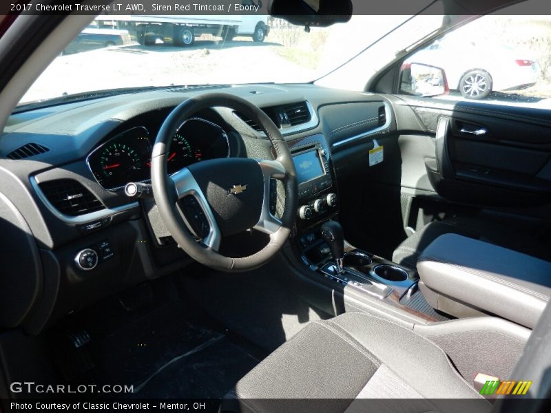 Siren Red Tintcoat / Ebony 2017 Chevrolet Traverse LT AWD