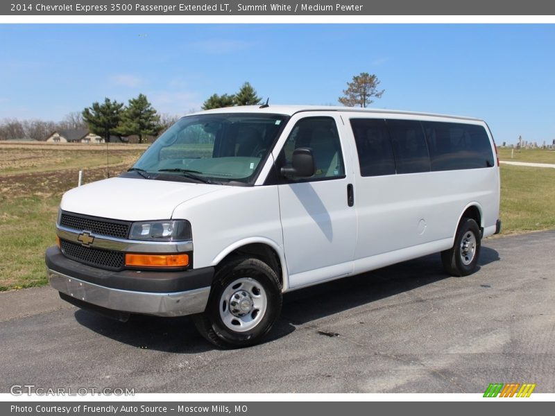 Summit White / Medium Pewter 2014 Chevrolet Express 3500 Passenger Extended LT